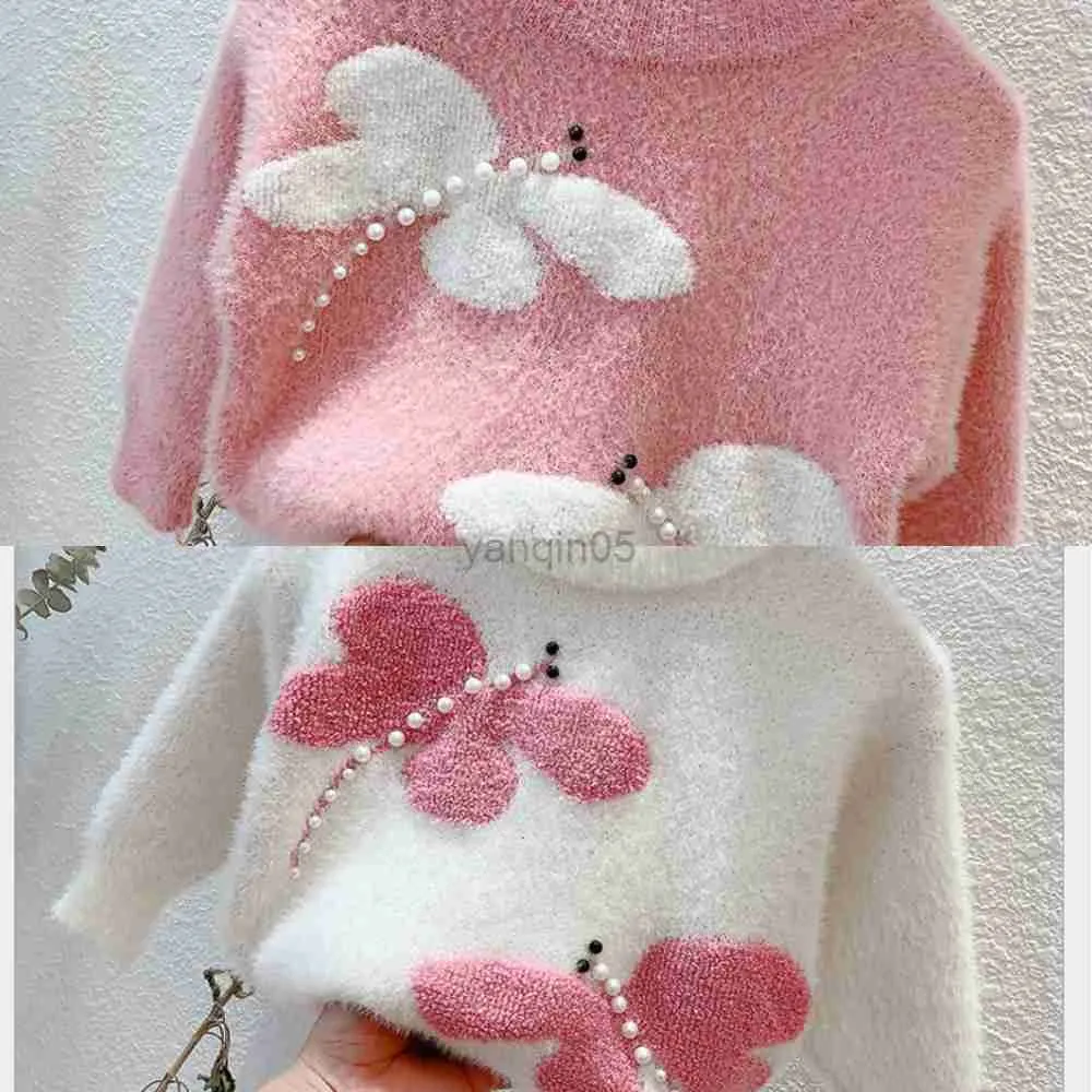 6-7Y Purple & Cream Butterfly Sweater - KDS main image 0
