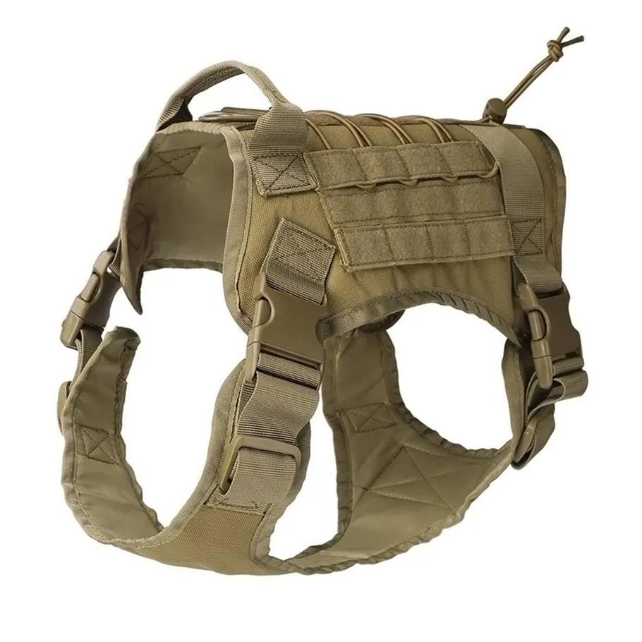 K9 Tactical Training Dog Apparel Vest Harness Militär justerbar Molle Nylon stor hundpatrullutrustning270v