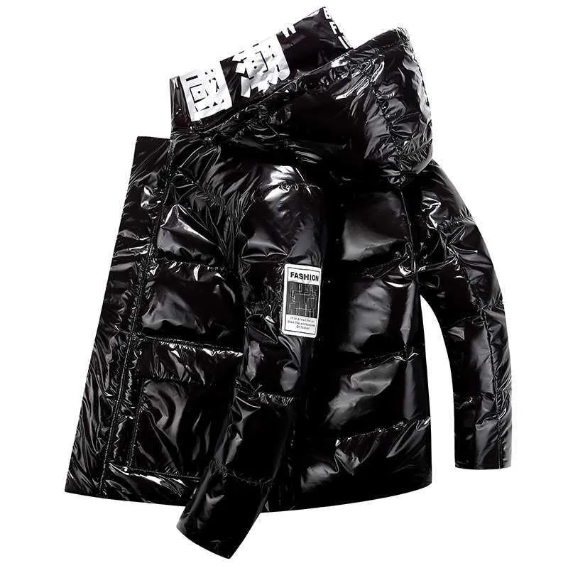 Piumino da uomo Parka da uomo Giacca invernale da uomo Moda spesso caldo Parka Piumino d'anatra Cappotti casual Uomo Rosso Nero Pelle brillante Impermeabile 90% Piumini HKD230720