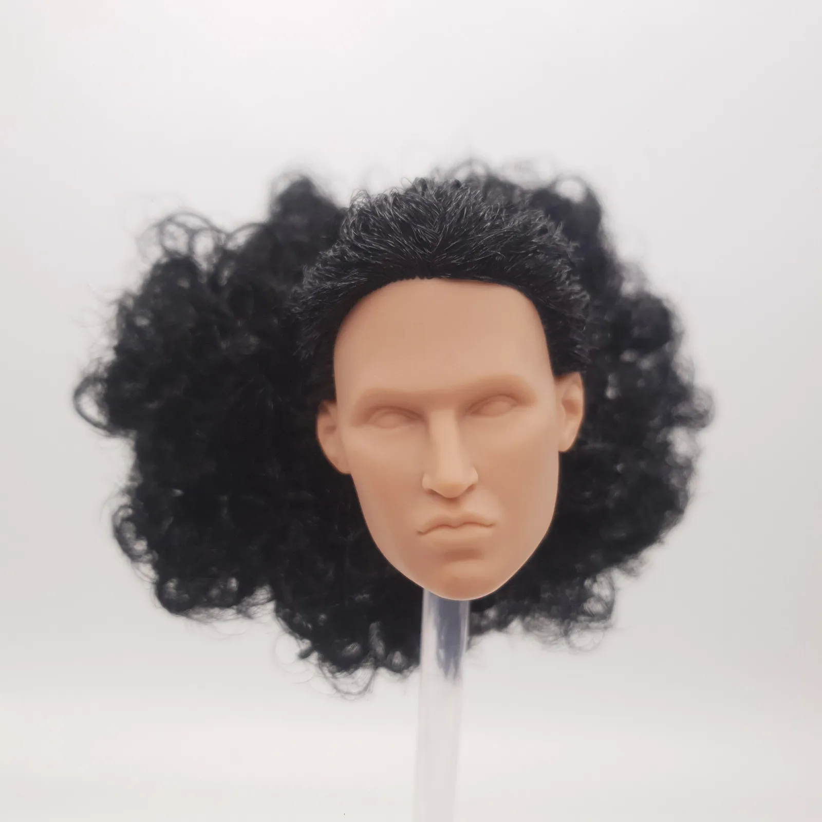 Куклы мода Royalty Homme Declan Fr White Skin Black Curly Hairs 16 Scale Uncainted Doll Head 230719