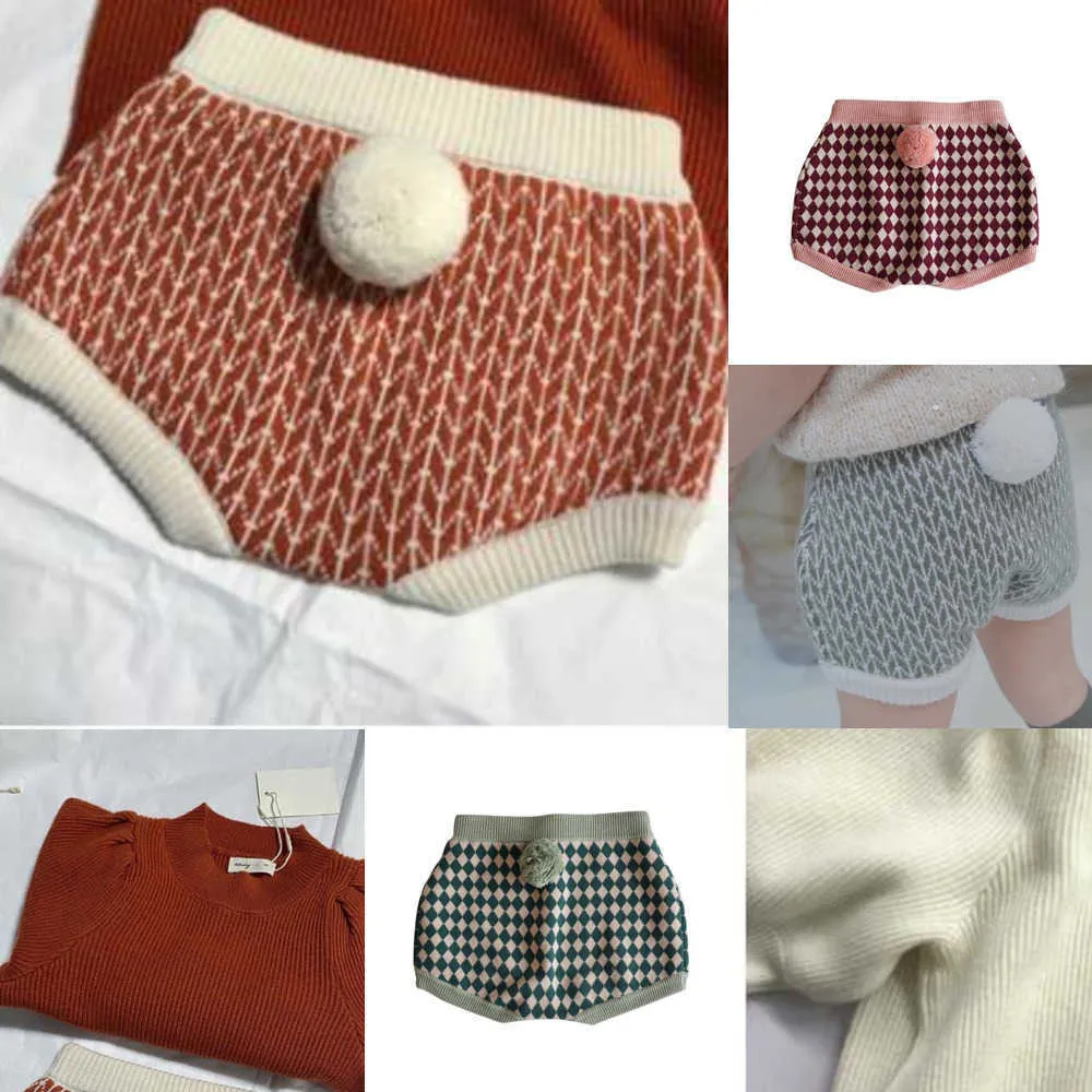 Pulôver infantil meninas suéter 100% lã malha bebê pulôver suéter manga bufante pompom tricô infantil para menina suéter infantil hkd230719