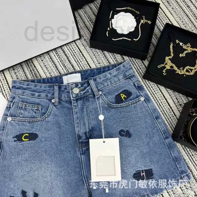 Women's Shorts Designer Women Clothing, Small Fragrance, Spring and Autumn Casual Shorts, High Waisted Temperament, Button Up Denim Shorts JXX1