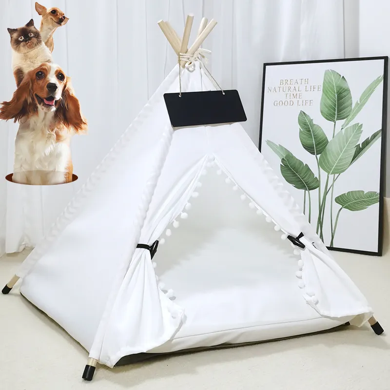 canili penne Teepee per cani con cuscino spesso Cani Cuccioli per animali domestici con letto Tipi di gatti pieghevoli portatili Facile da montare Indoor Outdoor 230719