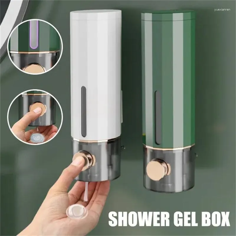 Dispenser di sapone liquido 450ML Dispenser per bottiglie di disinfettante per bagno montato a parete Shampoo e gel doccia Dispenser per bottiglie senza punzonatura