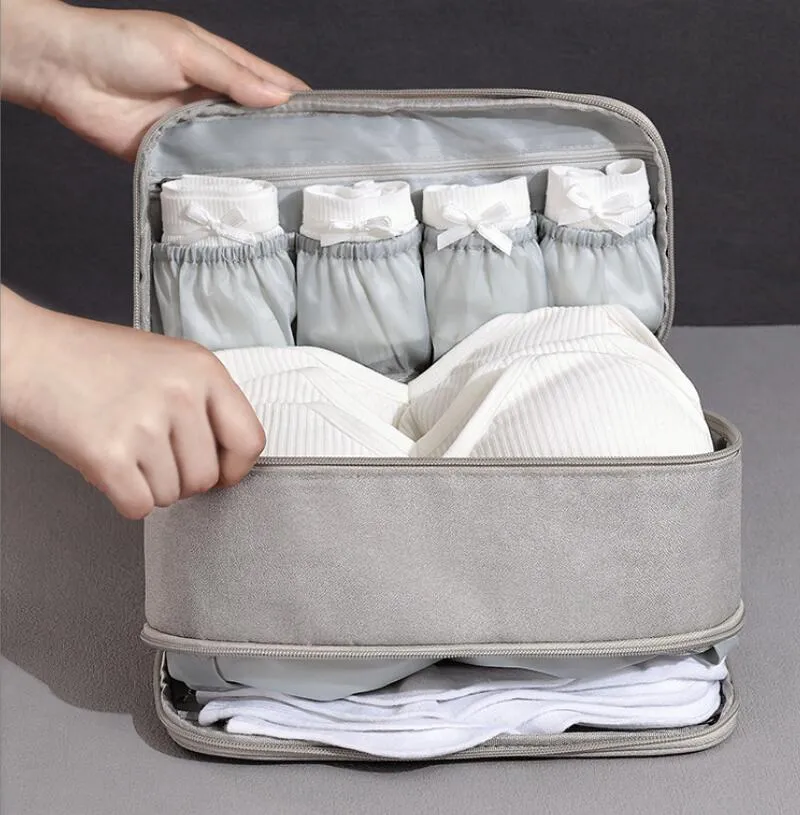 Voyage sous-vêtements soutien-gorge organisateur sac étanche emballage Cube pour sous-vêtements chaussettes articles de toilette valise sacs de rangement