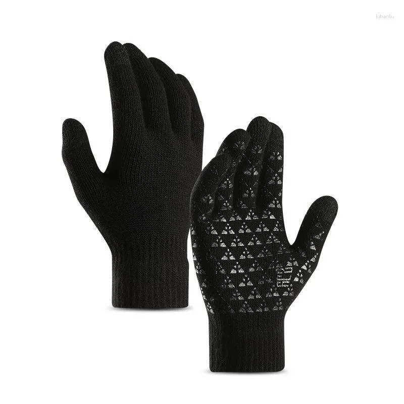 Cycling Gloves Men Women Touch Screen Warm Winter Knitted Woolen Thicken Couple Full Finger Bicycle Motorcycle Mittens