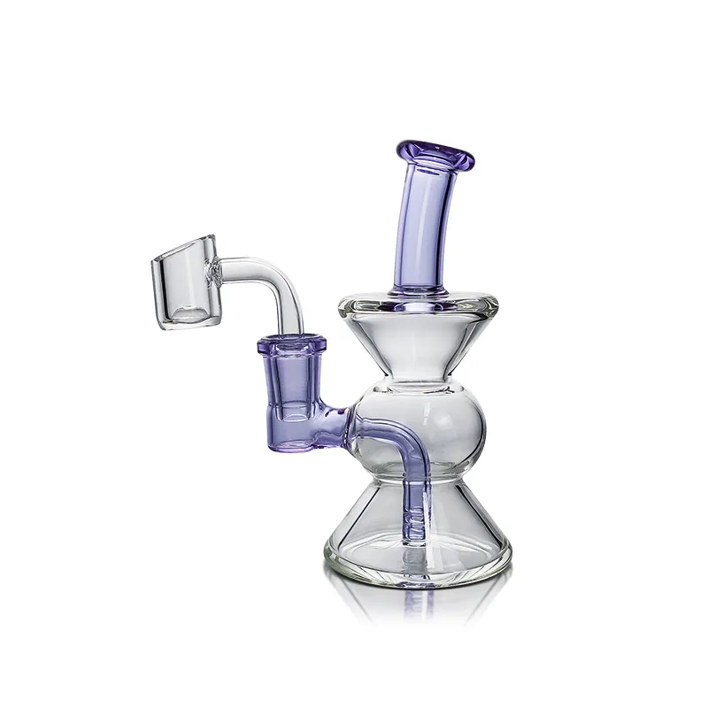 Waxmaid 5.12inches Gourd Mini clair bleu Bécher violet Verre Bongs conduite d'eau 4 fentes Narguilés 14mm Joint dab rigs plates-formes pétrolières US entrepôt commande au détail livraison gratuite