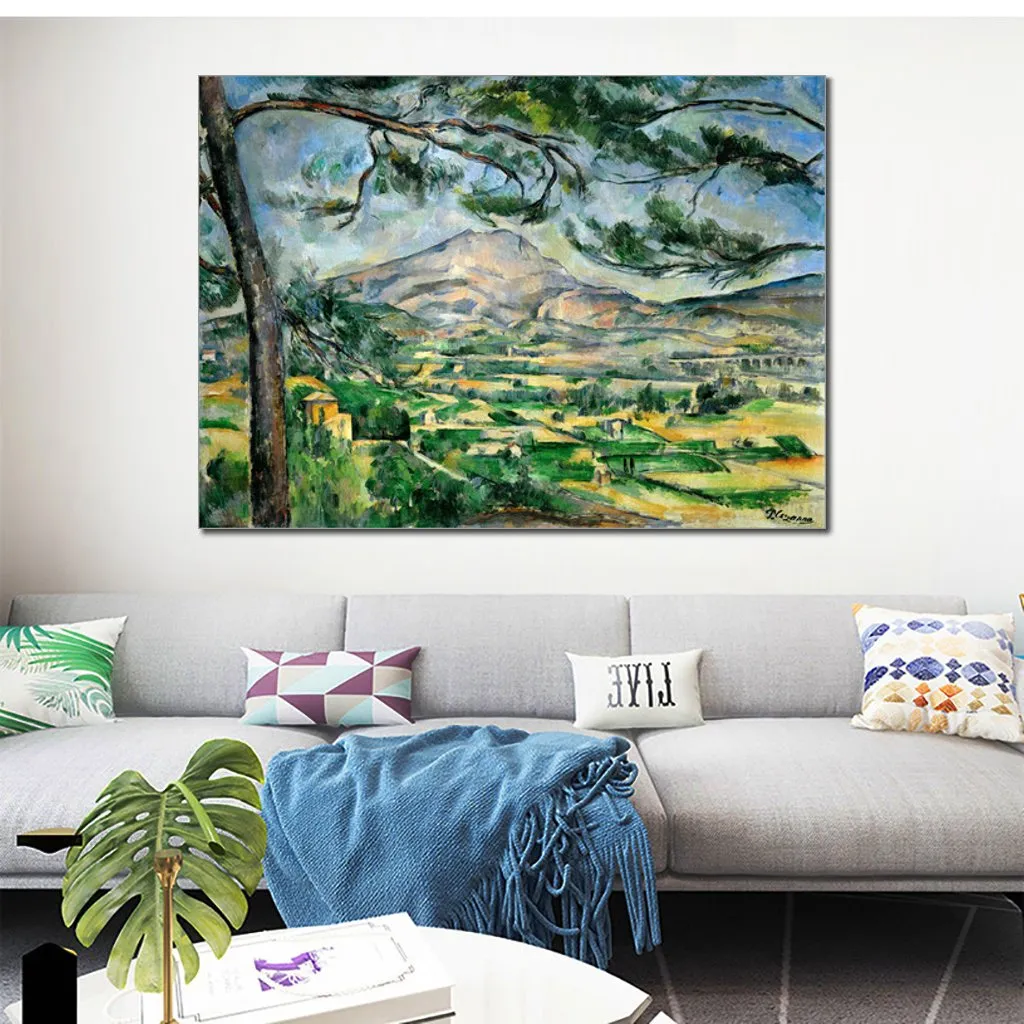 Handmade Modern Abstract Canvas Art Ste-victoire Mountain Pine Paul Cezanne Pittura Figura Alta qualità