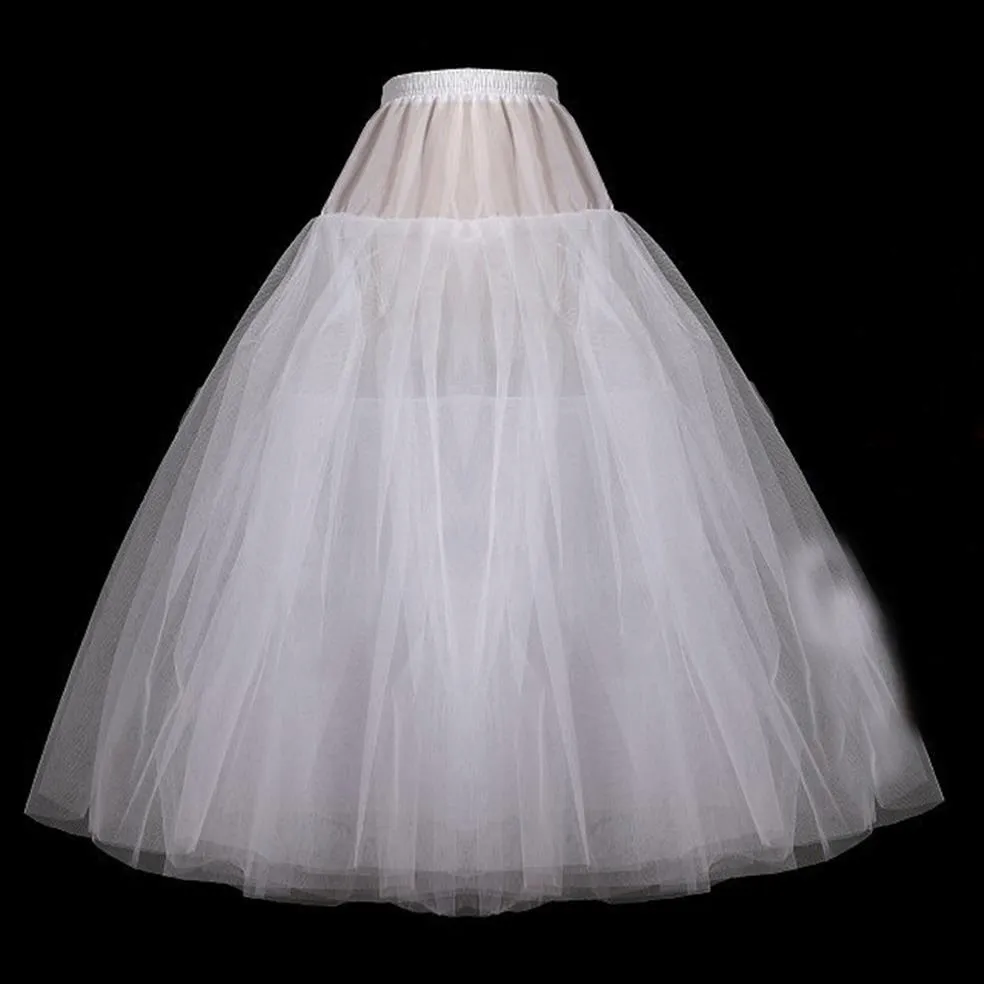 웨딩 드레스 플러스 크리올린 2019 P03203Q를위한 흰색 공 가운 짧은 신부 페티코트 오간자 언더 스커트