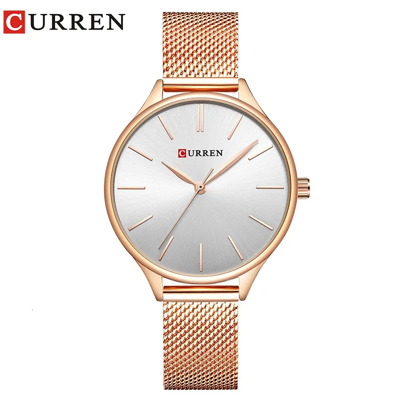 Women's Watches CURREN Simple Watches Wristwatches Women brand Fashion Dress Ladies Bracelet Watch Rose Gold Clock Gifts 230719