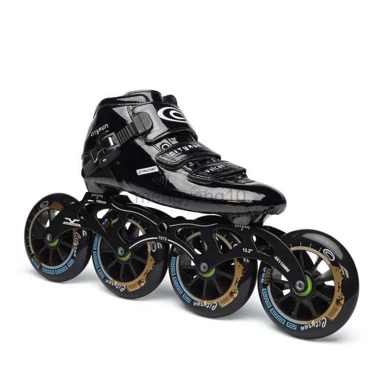 Satır içi patenler Gelişmiş Karbon Fiber Sline Skates Boot 7075 Alaşım CNC Çerçevesi 85A Dayanıklı PU 110mm 100mm 90mm Roller Paten Tekerlekleri Track Racing HKD230720