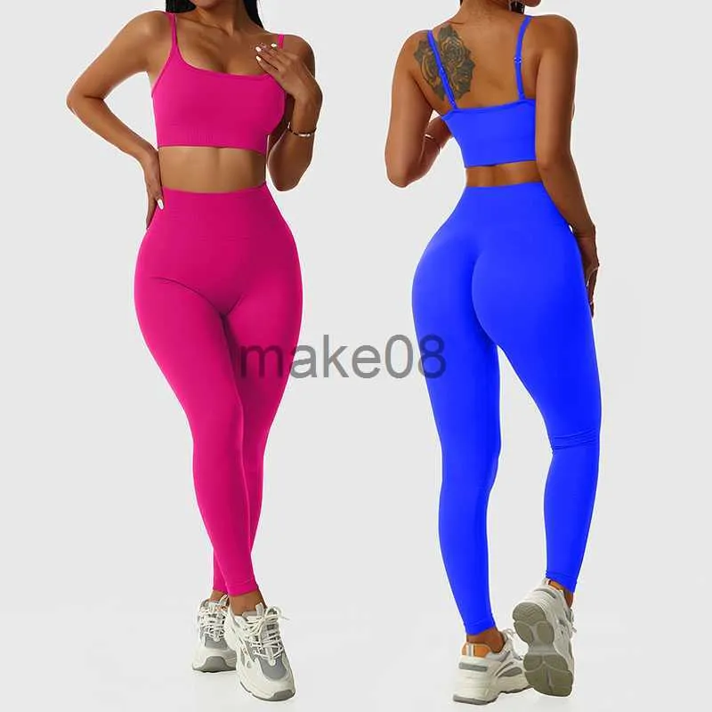 Survêtements pour femmes Seamless Fitness Suit Yoga Set Femmes Gym Vêtements Sport Workout Vêtements pour Femme Sportswear Booty Leggings Sports Bra Sets J230720