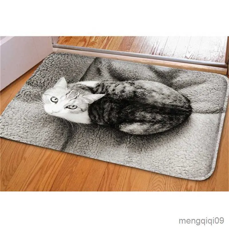 Tapijten Retro Fun Vloermat Waterdicht Grappige Leuke Kat Puppy Gedrukt Patroon Vloermat Slaapkamer Tapijt antislip Keuken Badkamer Alfombras R230720