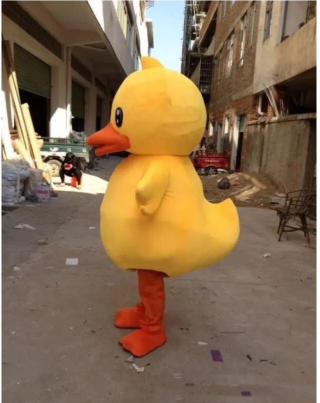 2023 Factory Sale Hot Big Yellow Guell gummi Duck Mascot Costume Cartoon Performing Costume Free Frakt