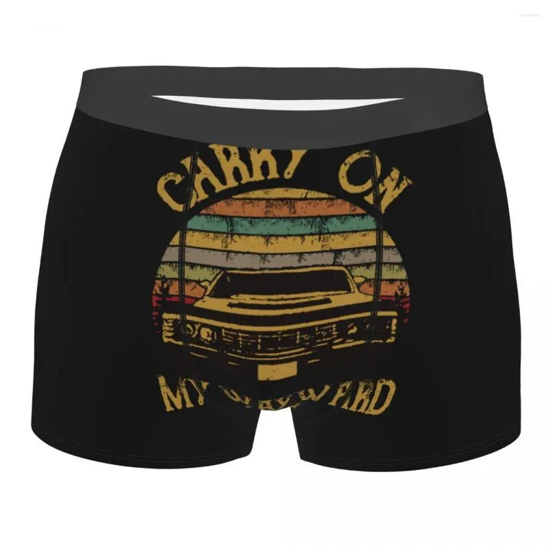 Caleçon Boxer Culotte Slip Homme Surnaturel Vintage Sous-Vêtements Carry On My Wayward Son Dark Heather Soft