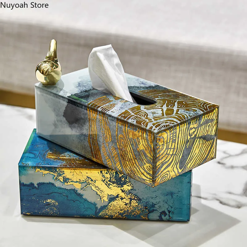 Tissue Boxes Napkins Light Luxury American Paper Storage Box Living Room Dining Room Home Gilt European Creative Glass Tissue Box Desktop Decoration R230715 From 19 01 DHgate