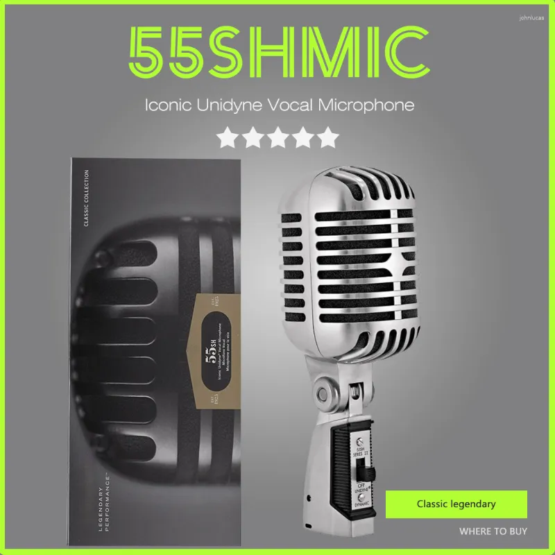 Microfones 55SH SÉRIE II Metal Vintage Microfone Simulação Clássico Dinâmico Vocal Mic Gravação Com Fio Para Karaokê