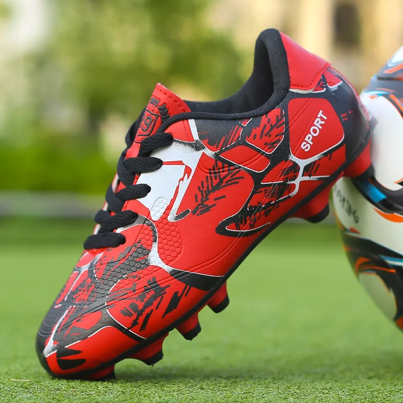 Mens Safety Football Boots With Fashion Print And Spikes Comfortable