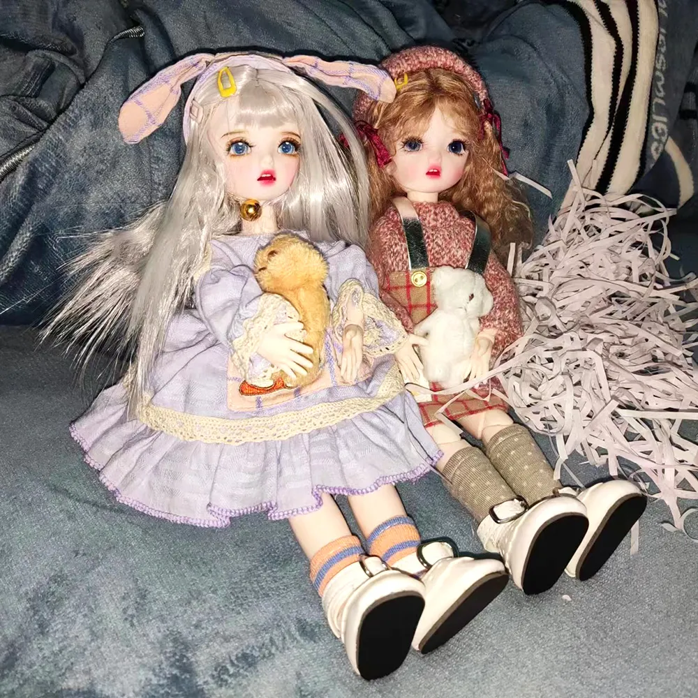 Куклы 6 -дюймовые куклы BJD для девочек макияж 6point Balljucted Toy 3d Girl Fressup подарок для детей 230719