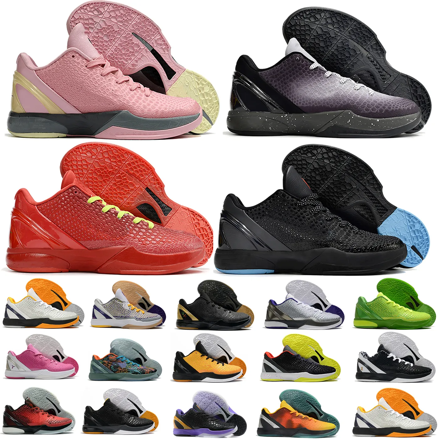 Mambas VI Basketball Shoes Mambacita GIGI Men Protro 6 Grinch Bruce Lee Pink Breast Cancer Moon What If Big Stage Chaos 5 Rings Metallic Trainers Sports Sneakers