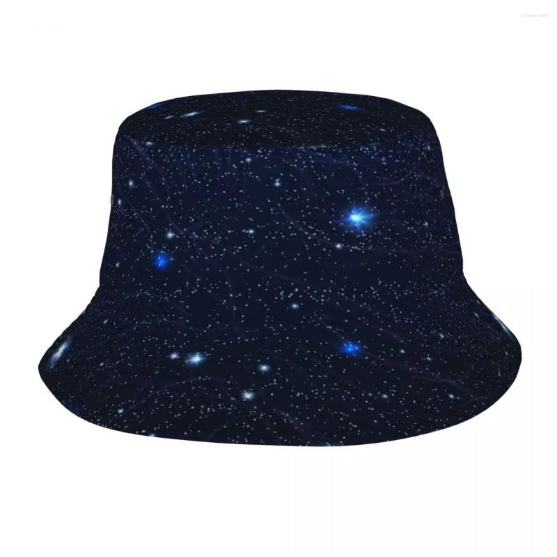 Berets 2023 Männer Frauen Sommer Galaxy Hintergrund Eimer Hut Bob Fischer Outdoor Reise Sonnenblende Mode Panama