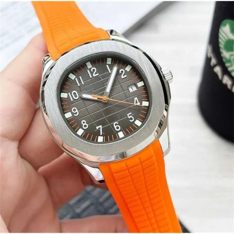 Mechanical Women Watch PP Mechanical Women Watch PP 14 Style Mens Luksusowy zegarek Silver Case AAA zegarki AAA Automatyczny ruch mechaniczny Orange Rubber Stra