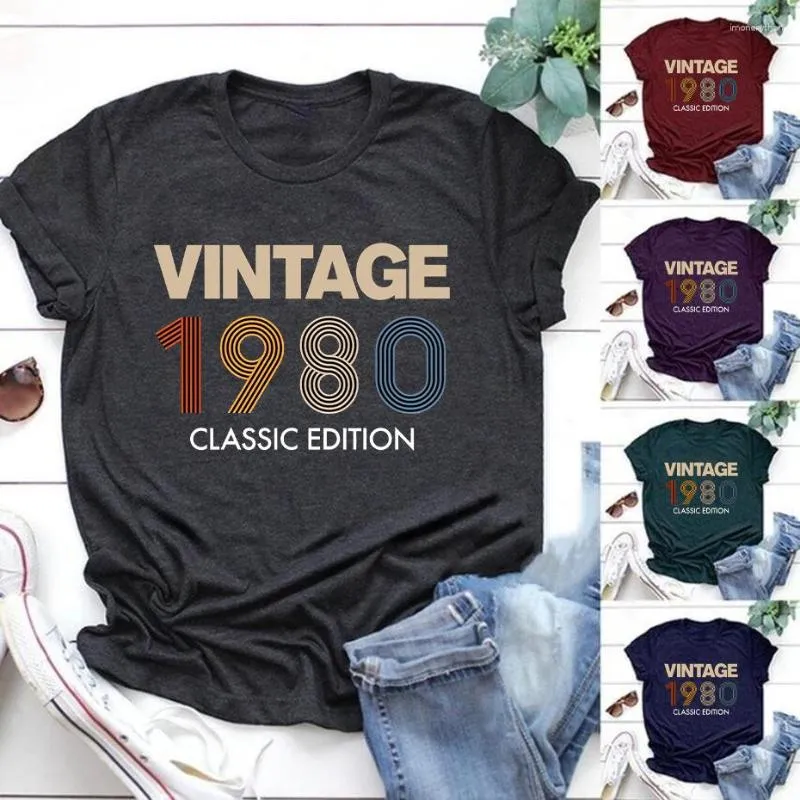 Męskie koszule T. Vintage 1980 Classic Limited Editon Shirt Men Retro in T-Shirt Fashion Summer Women TEE TOPS CAMISETAS MUJER