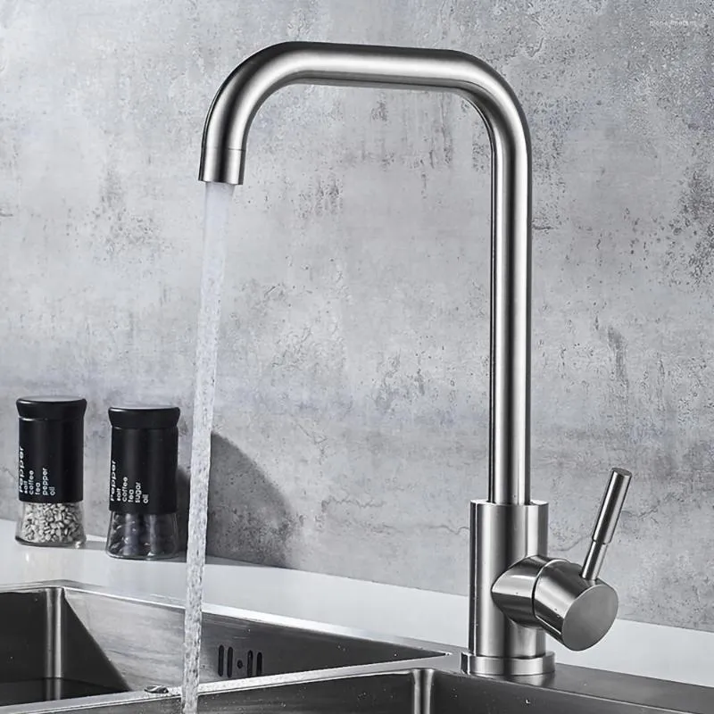 Kitchen Faucets Faucet Stainless Steel Single Handle And Cold Mixed Water Hole With 60cm Inlet For Sink Taps