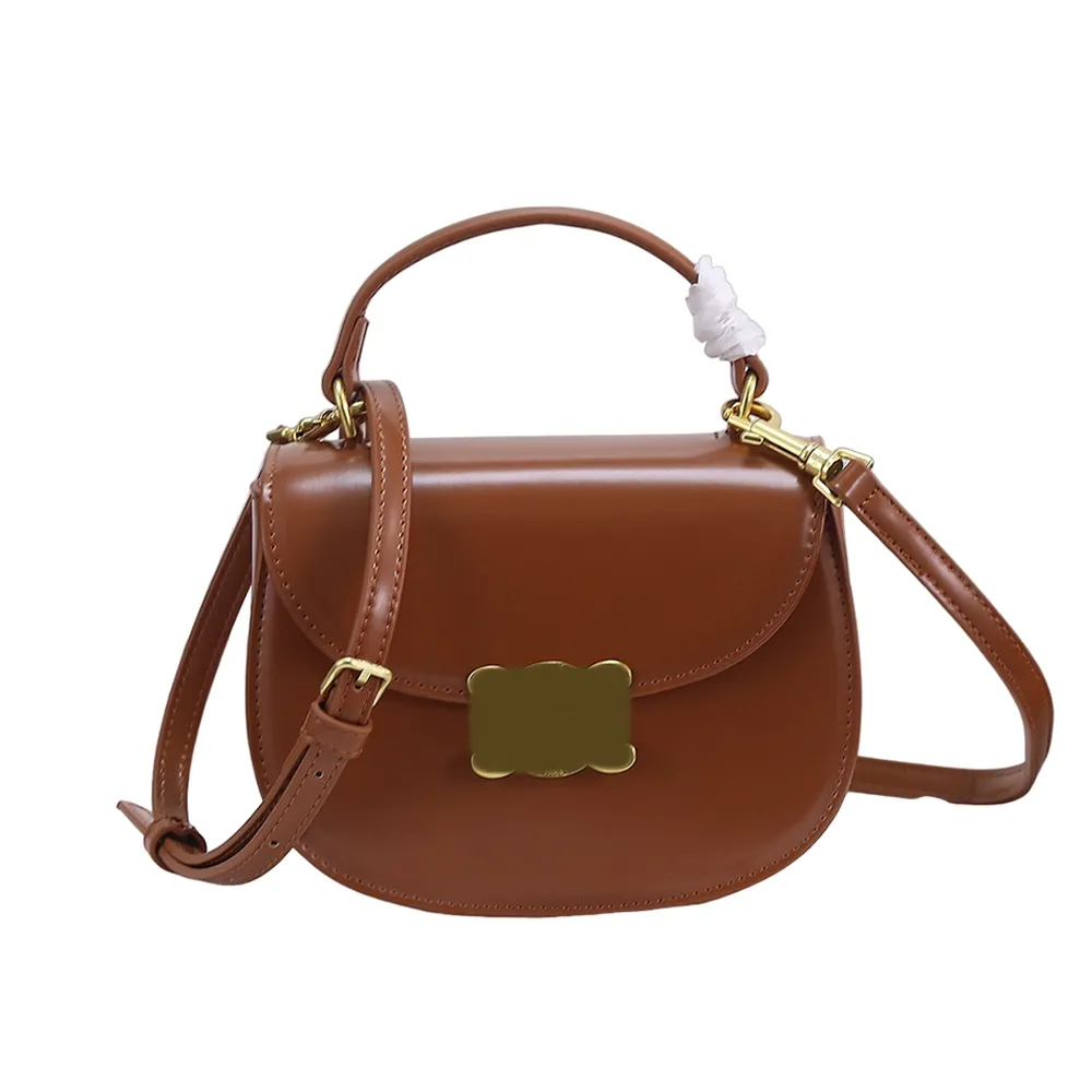 Vintage Mini Leather Shoulder Bag Womens With Buckle High