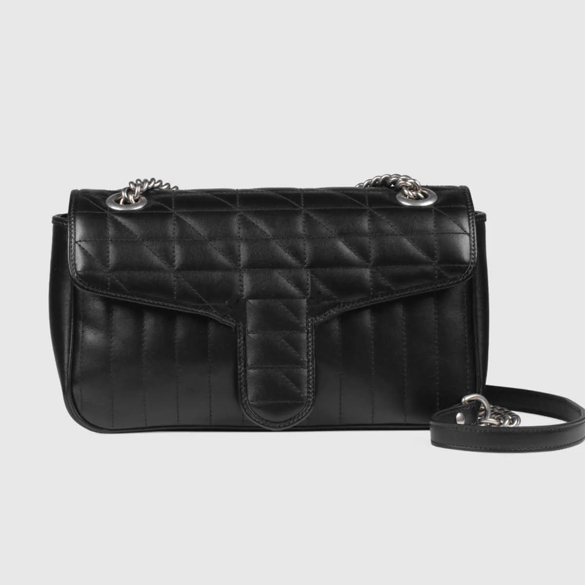 Ny Marmont -kedja axelväska lyxiga crossbody väskor kopplar kvinnor plånbok quiltad läder silver dubbel bokstav designer handväskor messenger stil: 443497 446744