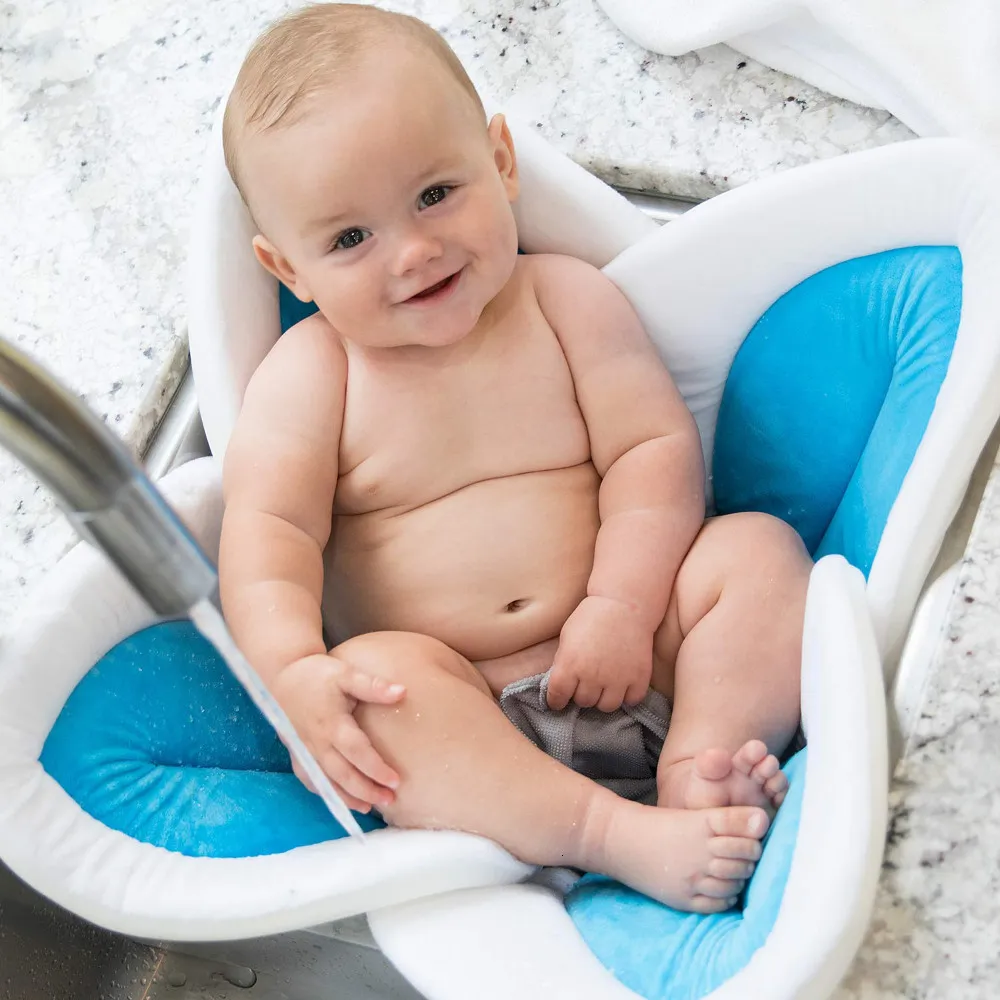 Tinas de baño Asientos Productos para el cuidado del bebé Bañeras Cojines Nacidos Almohada flotante Cojín plegable Soporte para bebés # C 230719