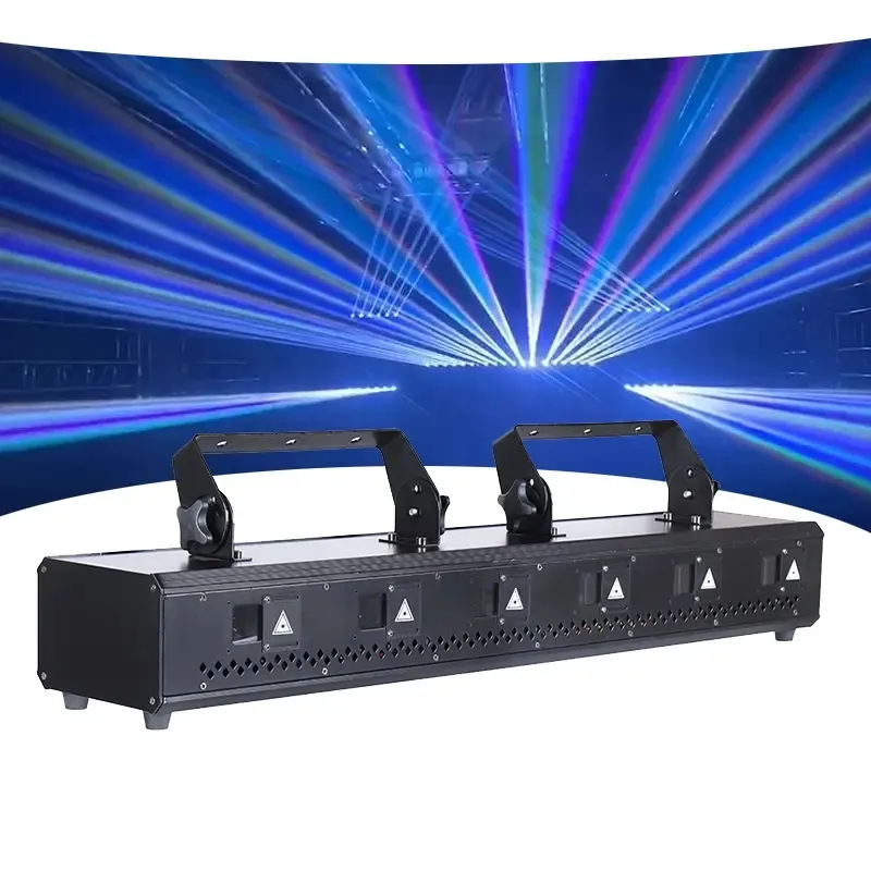 6 Oczy 2W DJ RGB Pełny kolor 3D Animacja laserowa Projektor Light 6 Lens Beam Bar Pub Disco Dance Show Dj Stage Party Lights