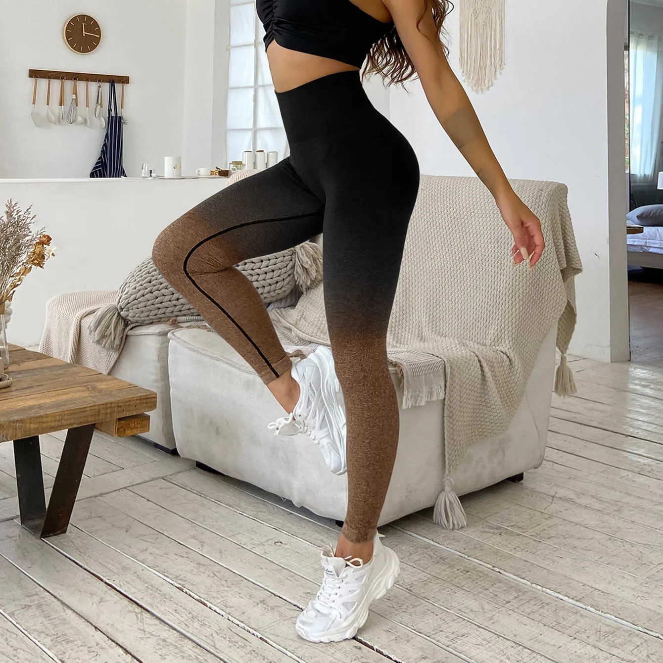 Chándales De Mujer Gradient Gym Leggings Mujer Legging Sin Costura