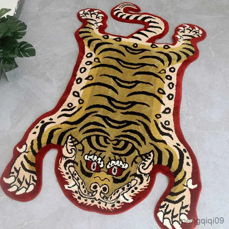 Tappeti 3D Tufting Tappeto tigre Morbido peluche Tappetino da bagno assorbente antiscivolo Tappetino trapuntato per animali Tappeto per soggiorno Decorazioni per la casa Comodino Pad R230720