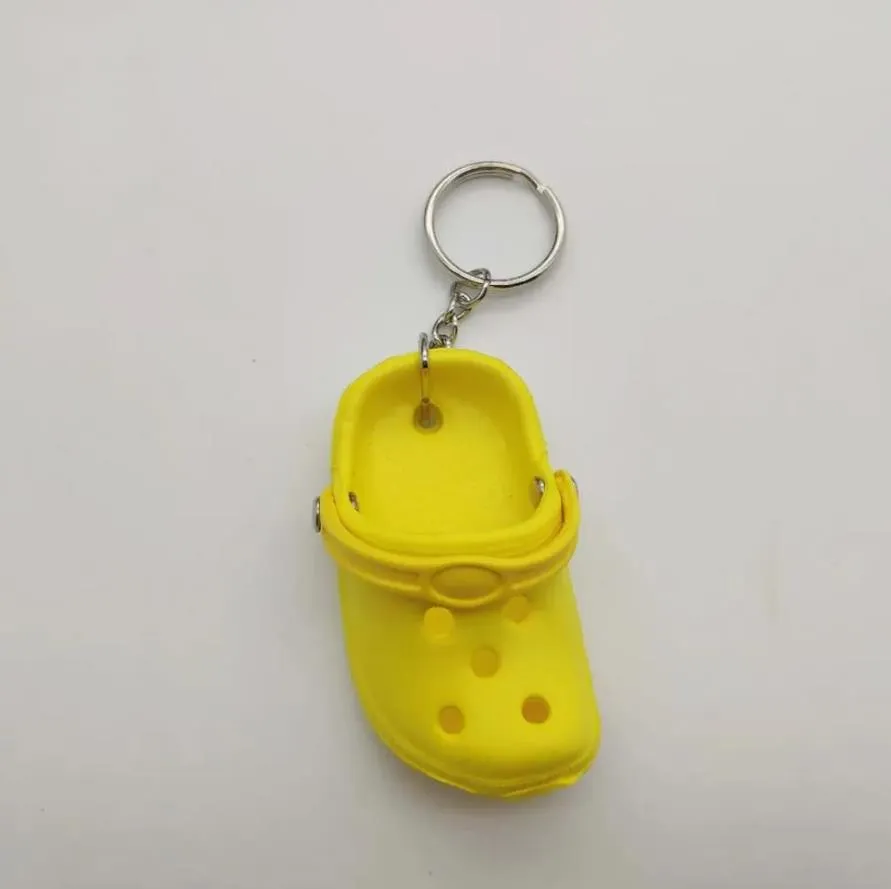 Schlüsselanhänger Schmuck Benutzerdefinierte 1 stück Nette 3D Mini Eva Strand Loch Little Croc Schuh Schlüsselbund Mädchen Geschenk Tasche Zubehör Decorat Bdehome O1