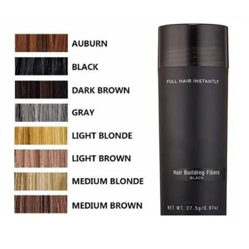 Fibres de construction capillaire de qualité supérieure Pik 27,5 g Toppki Fiber Thinning Concealer Instant Keratin Hairs Powder Black Spray Applicator 9 Couleurs