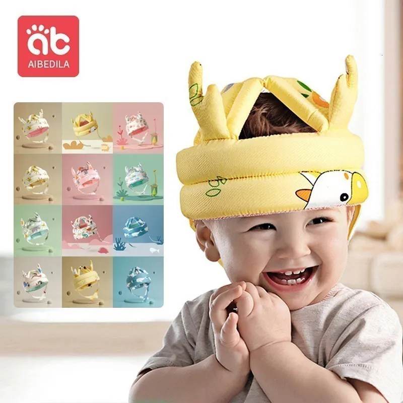 Bonés Chapéus AIBEDILA Capacete de Segurança para Crianças e Bebês Algodão Headgea Protecti Almofada Antiqueda Crianças Aprendam a Andar Crash Cap AB5121 230720