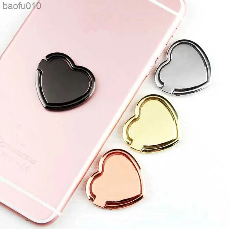 1pcs Metal Heart Mobile Phone Finger Ring Holder Telephone Support Accessories Magnetic Car Bracket Socket Stand mobile phones L230619