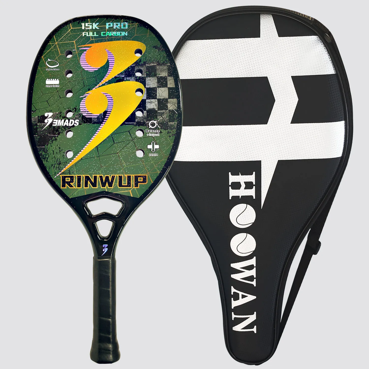 Tenis Raket Reklamları 15K Karbon Fiber Plaj Raket Rinwup Profesyonel Marka Kürek Enstoku Fast 230719