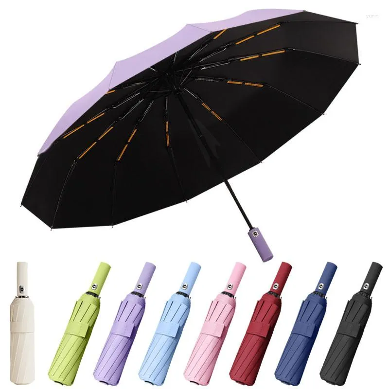 Guarda-chuvas guarda-chuva totalmente automático dobrável reverso 10 costelas faixa reflexiva UV guarda-sol à prova de sol guarda-sol dia de chuva
