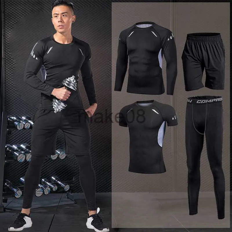 Trainingspakken voor heren Compressiesportkleding voor heren Gym Hardloopsportpak Basketbal Strakke kleding Fitnesstrainingsset Joggingtrainingspakken Rash guard J230720