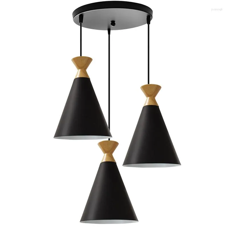 Luminárias pendentes retrô industrial lustres de teto ferro e27 lâmpada para cozinha quarto restaurante casa preto/branco 3 cabeças luz pendurada