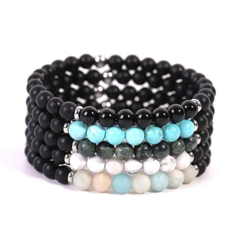 Beaded 6mm Natural Energy Stone Strands Charm Armband för kvinnor Män Lover Party Club Decor Handgjorda smycken Drop Delivery DHIFC