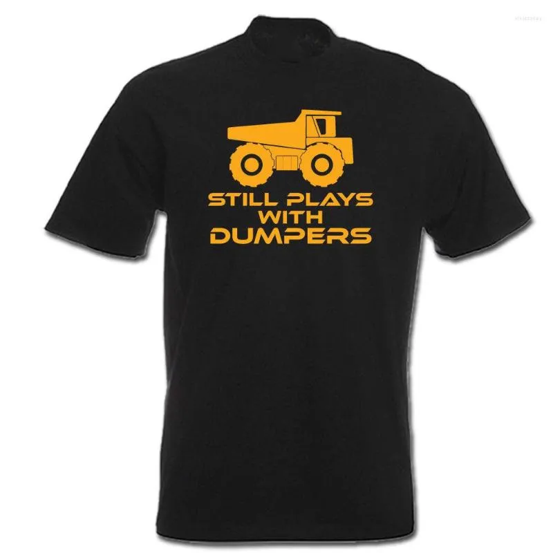 Camisetas masculinas ainda joga com dumpers engraçado motorista de caminhão jcb moda roupas masculinas camiseta masculina de algodão estampada de alta qualidade