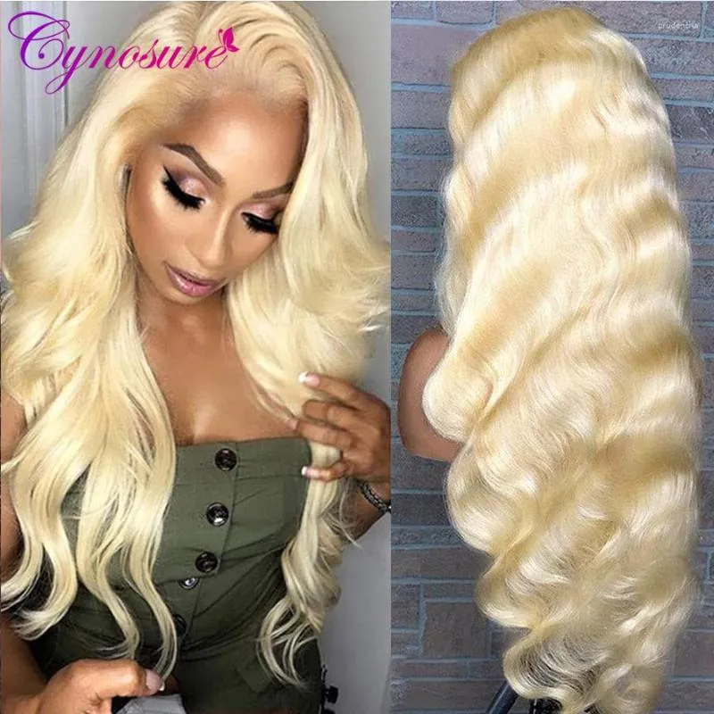 Cynosure 613 Blonde Lace Frontal Wig 13x4 Brazilian Body Wave Front Preplucked Transparent Human Hair Wigs