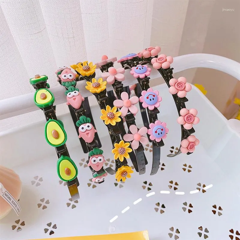 Hair Accessories Cute Flower Bangs Fixed Braided Hairbands Clips For Girls Kids Sweet Hairpin Ornaments Headband Fashion