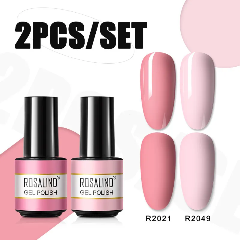 Nagellak ROSALIND Gel Polishing Kit Shining Sequin Semi permanente base top coating voor nail art onderdompeling UV LED licht vernis 230719