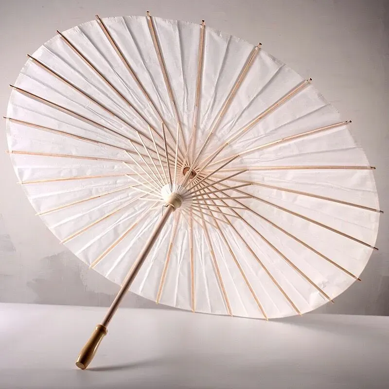 傘の美容アイテムチャイニーズミニクラフト傘の直径60cm 60pcsブライダルウェディングパラソルズホワイトペーパー
