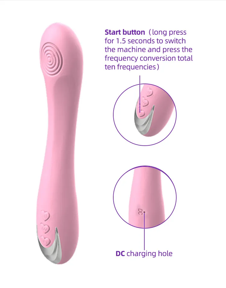 Vibromasseur point G pour Masturbation, Charge USB, 10 modes de Vibration, baguette sexuelle AV, masseur pour femmes_voghion.com