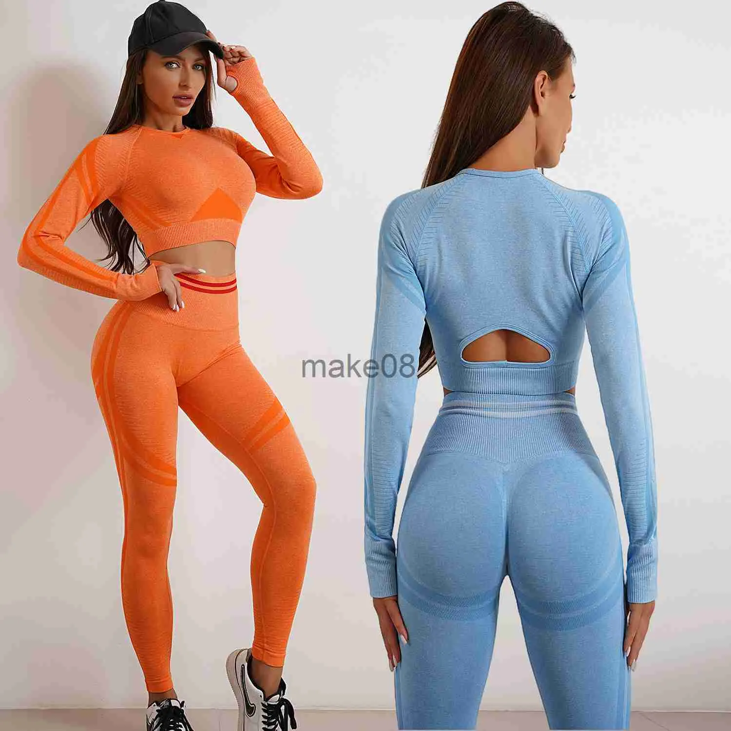 Fatos De Treino Feminino Conjunto De Fitness Feminino Esportivo Yoga Top De  Manga Longa E Leggings Shorts Terno Para Mulheres Roupa De Ginástica Meia  Calça Treino Conjunto De Ioga J230720 De $80,74